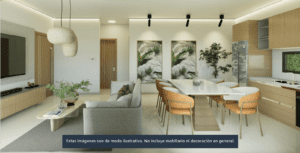 Sala comedor Villa de 2 Habitaciones proyecto Alta vista